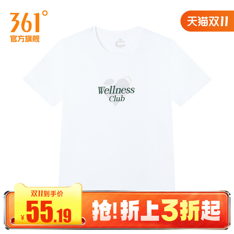 361度运动t恤女2026夏季新款宽松舒适上衣圆领短T恤