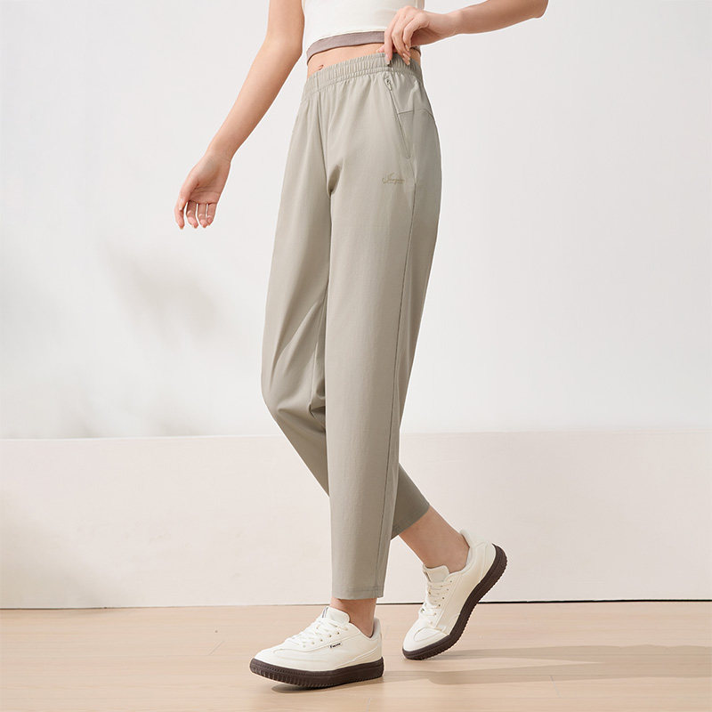 361运动长裤速干跑步裤女春季梭织九分裤健身透气直筒平口休闲裤