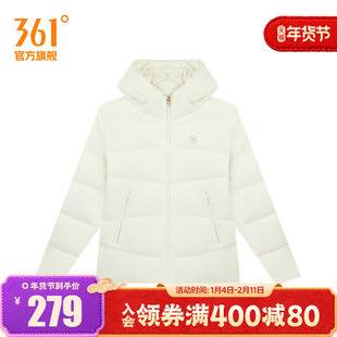 361度羽绒服2024冬季女款短羽绒服宽松舒适运动外套