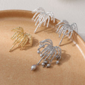 14K铜镀真金大款 烟花耳钉耳饰diy手作材料配件