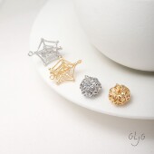 铜镀真金暗黑小众万圣系列镂空蛛网南瓜吊坠diy项链耳饰材料配件