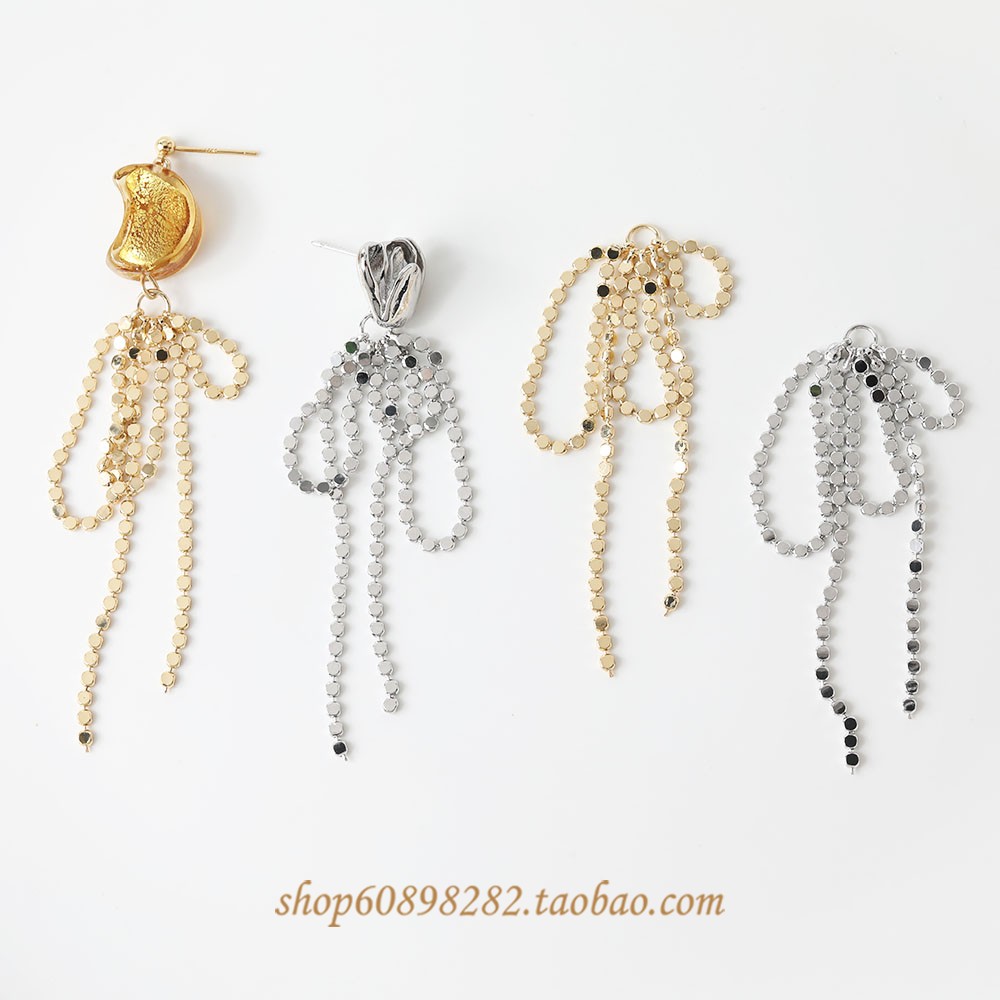 14k电镀真金保色扁圆流苏吊坠diy