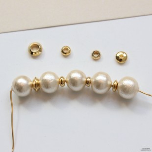 铜镀18K真金包金色算盘隔珠隔片珠子手工diy手链项链车轮轮胎珠