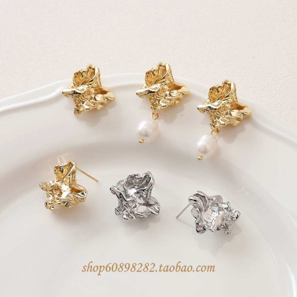 14K电镀真金不规则金属熔岩石银针耳钉耳饰diy手作铜配件材料,饰品/流行首饰/时尚饰品新,其他DIY饰品配件,淘宝优惠券,粉丝福利购,淘宝优惠卷