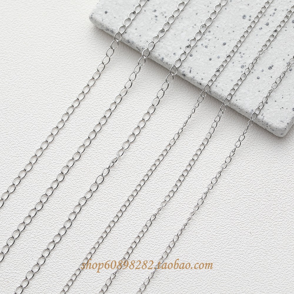 保色 白K链条细链条流苏延长项链项链手链手作耳环耳饰材料