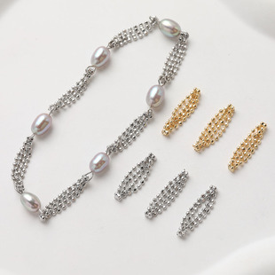 14K电镀真金保色链条连接扣diy手作串珠项链手链材料配件