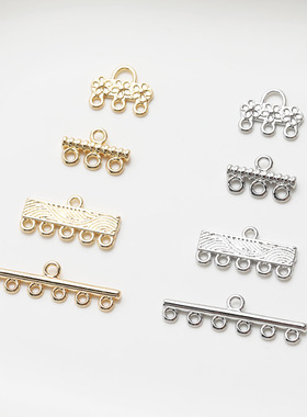 14K电镀真金保色横杆多孔吊坠diy手作项链手链材料配件