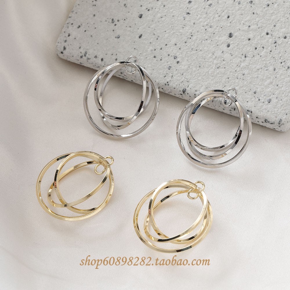 diy电镀环绕百搭耳饰手作风吊坠