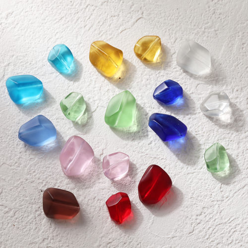 不规则玻璃珠直孔珠diy手作串珠项链手链材料配件