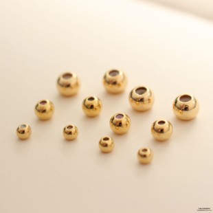铜调节珠内嵌硅胶diy手链项链配件铜镀18K真金色耳饰材料戒指配件