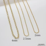 Медная золотая цепь, серьги, браслет, ожерелье, аксессуары, 14 карат, DIY