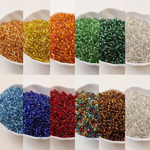 3 4 mm 玻璃灌银珠米珠diy手工项链手链戒指复古风流苏散珠材料