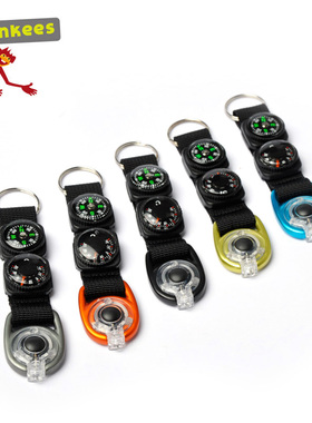 munkees路客1084多功能LED织带小电筒指南针温度计钥匙扣创意定制