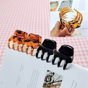 3.5CM女中号黑色顶夹小抓夹塑料多齿小抓夹发抓发夹发卡发饰头饰