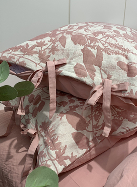 日式复古水洗棉大提花四件套纯棉全棉被套春夏裸睡轻奢床上用品u.