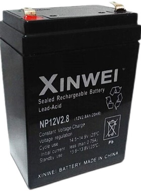XINWEI12V拉杆音响蓄电池NP12V2.8AH/20HR替12v2.6A铅酸电瓶电梯