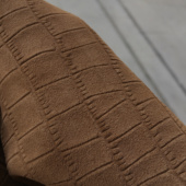 F5270咖啡色反绒鳄鱼纹羊皮真皮手工DIY皮料0.8 1mm适中偏软