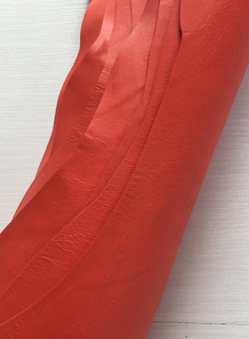 F3283意大利falco红色羊皮真皮DIY皮料0.9-1.1mm偏软