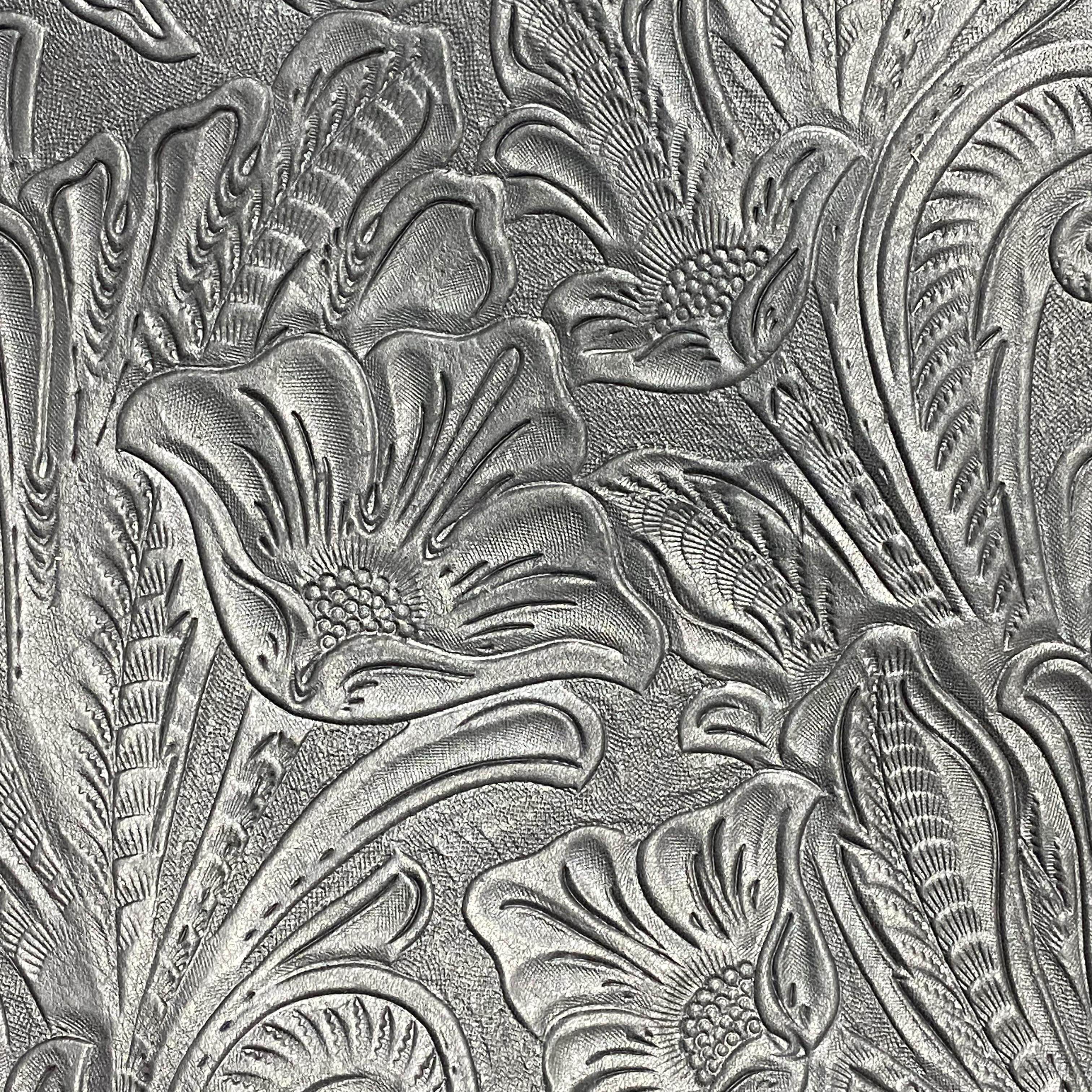 黑色凤尾唐草花纹全青粒面头层牛皮服装箱包家具真皮手工diy皮料