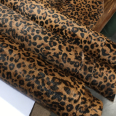 G17394豹纹马毛皮毛一体真皮手工DIY皮料1.2 1.4适中