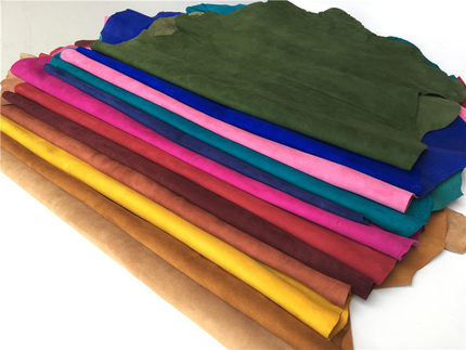 真皮手工DIY皮具内里皮羊皮反绒皮料翻毛皮薄软皮革材料黑色F3135