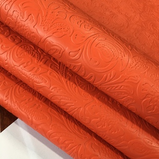 TC2010唐草花纹头层牛皮真皮手工DIY皮料1.3mm偏软12.7英尺包鞋