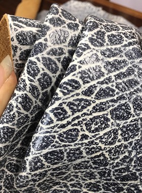 G12338复古做旧鳄鱼纹头层牛皮1.5微挺真皮鞋靴箱包手工DIY皮料