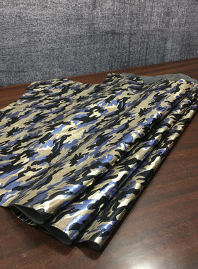 金属皱面迷彩牛皮头层真皮皮料