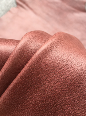 YP041红色油蜡羊皮真皮手工DIY皮料1mm软