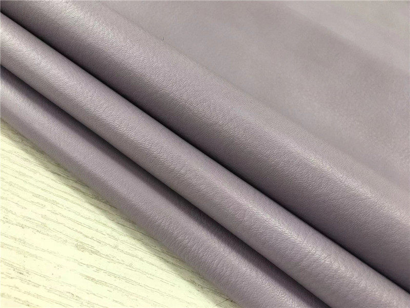 C4249淡紫色全粒面头层牛皮1mm偏软皮料手工diy真皮 25英尺