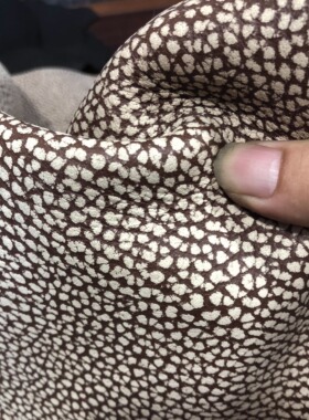 B1275超厚复古水洗磨砂斑点头层野牛皮抱枕沙发垫箱包手工DIY皮料