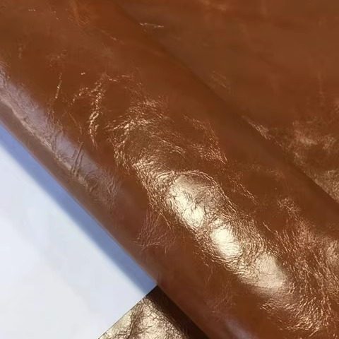 D3167皱面油蜡马油皮头层牛皮皮料1mm偏软手工DIY真皮沙发面料