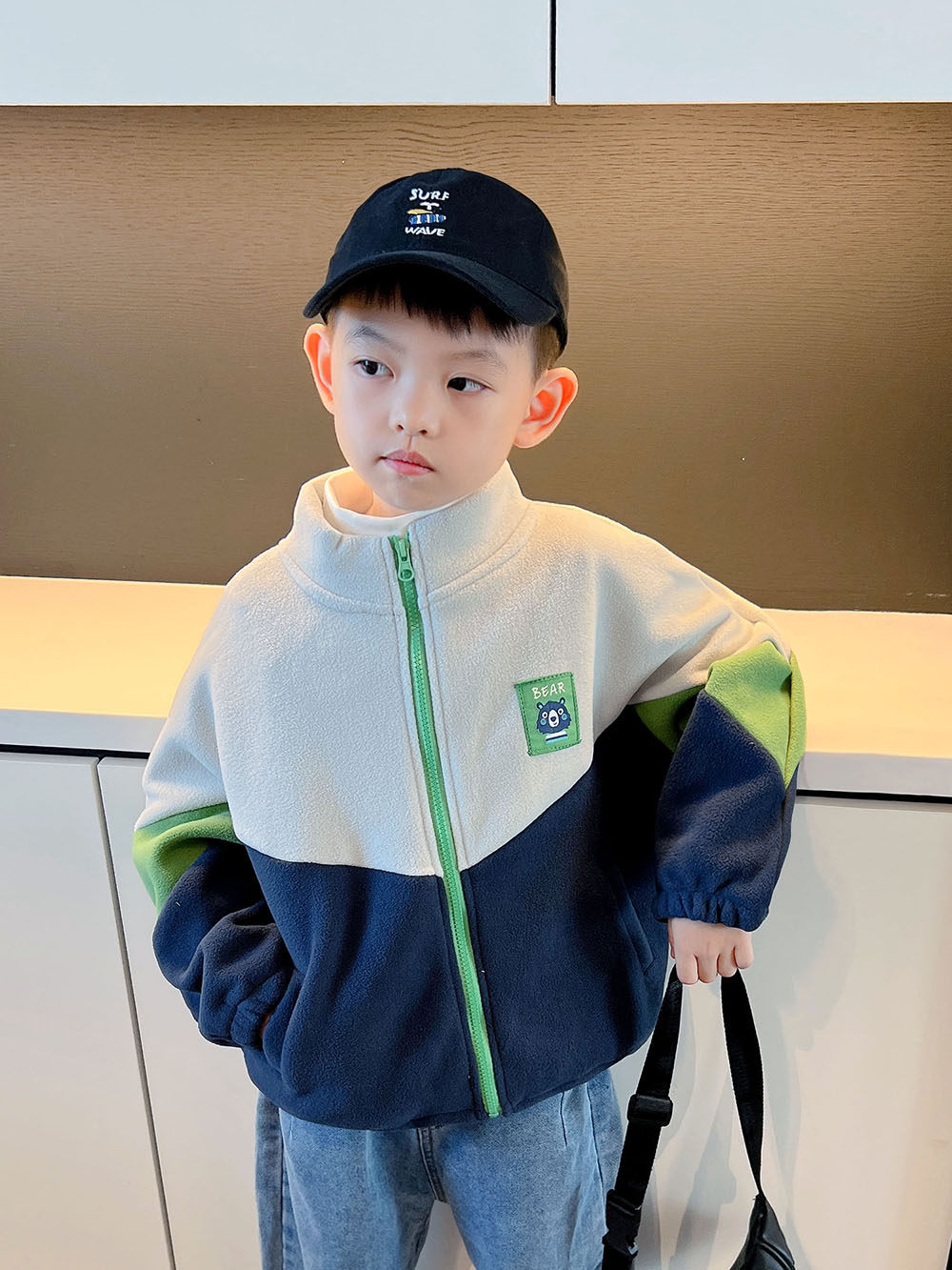 남아용 가을 겨울 코트 아동용 폴라 플리스 가디건 새로운 베이비 따뜻한 재킷 멋진 봄 가을 남아용 상의 트렌디함