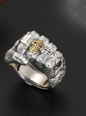 复古霸气拳头戒指潮男个性嘻哈时