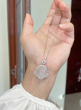 新品轻奢小众设计仿白玉髓笑脸佛