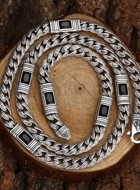 新品新款唐草纹项链复古做旧男女