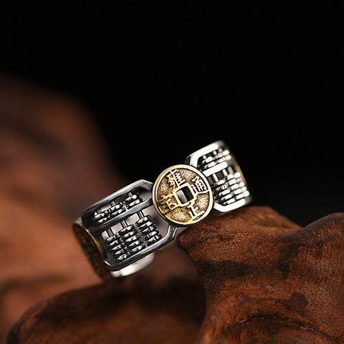 新品如意算盘戒指男女款时尚国风