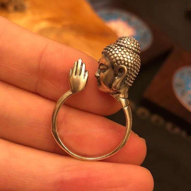 新品潮流小众设计释迦牟尼戒指男