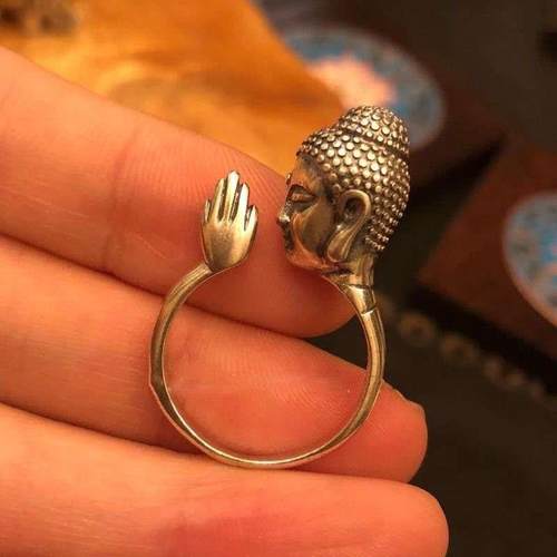 新品潮流小众设计释迦牟尼戒指男