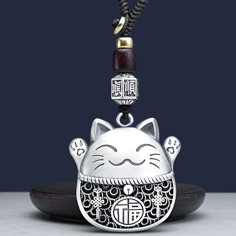 个性复古做旧可爱卡通猫咪汽车挂