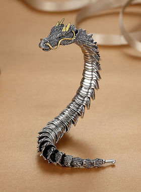 镀S925银新款男龙头霸气个性潮复