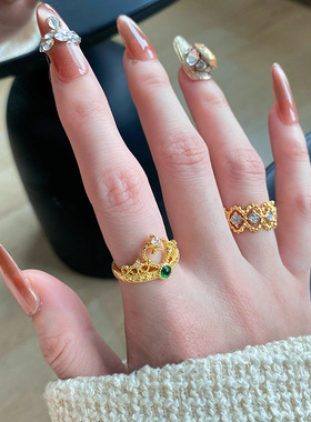 新品轻奢复古宫廷风布拉提契戒指