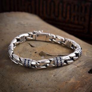 新品新款蛇骨粗手链个性朋克风复古男士潮流质感重工手链