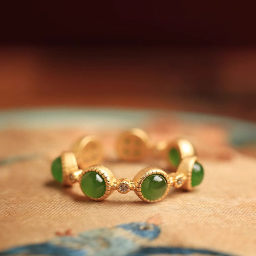 新品时尚复古民族风和田玉活口戒