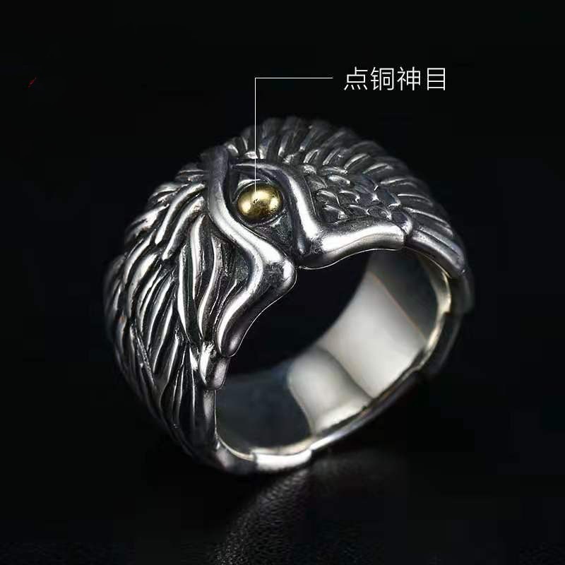 新款潮个性天使之翼天使恶魔戒指