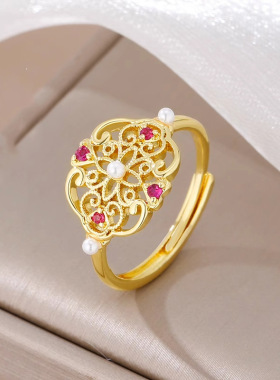 新品精致流行繁花似锦宫廷风宝石