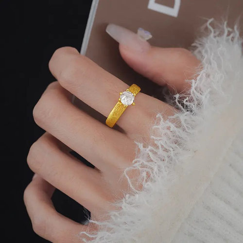 新品新款中古拉丝戒指轻奢高级感