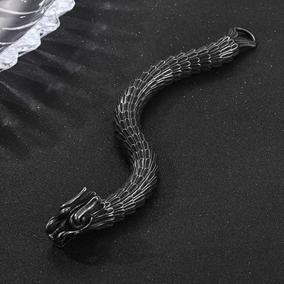 新品龙麟纹粗手链男款复古手链铸