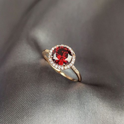 新品日系s玫瑰金镶嵌2克拉仿真钻