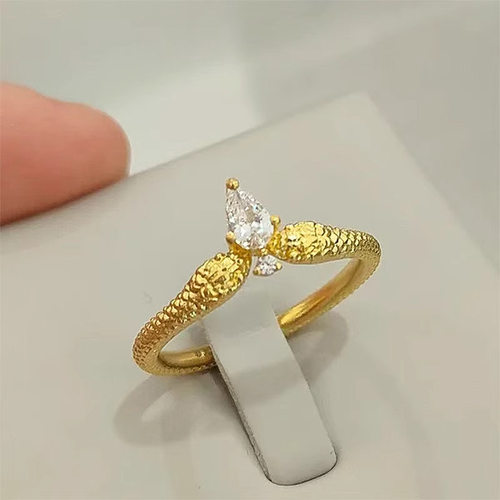 中古风水滴钻公主镶钻戒指新款潮